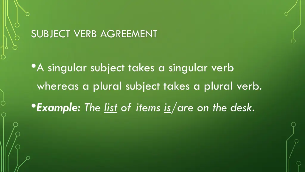 subject verb agreement 2