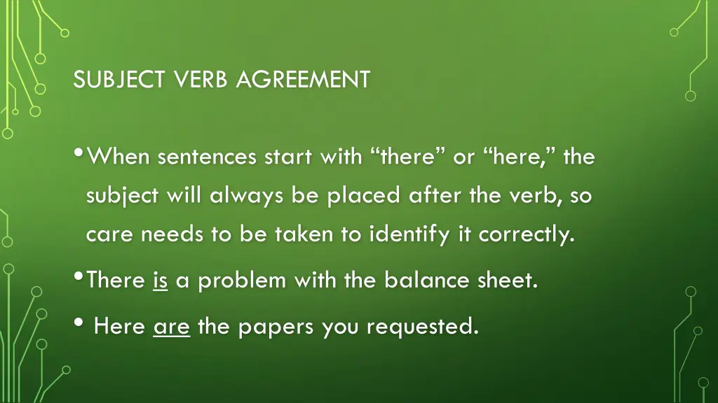 subject verb agreement 5