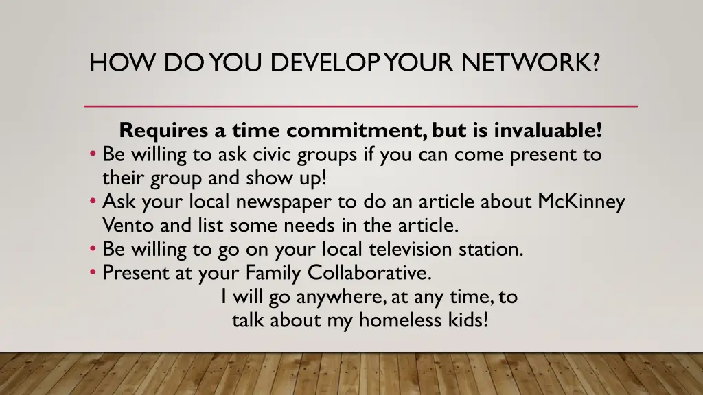 how do you develop your network