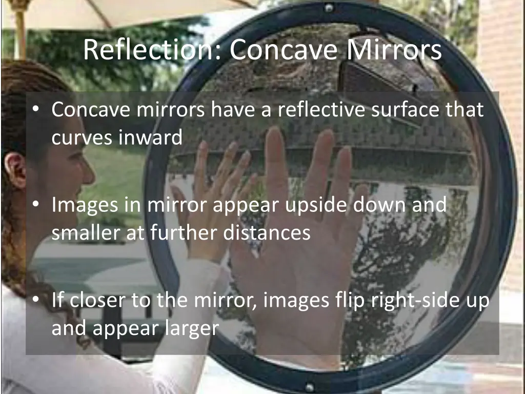 reflection concave mirrors