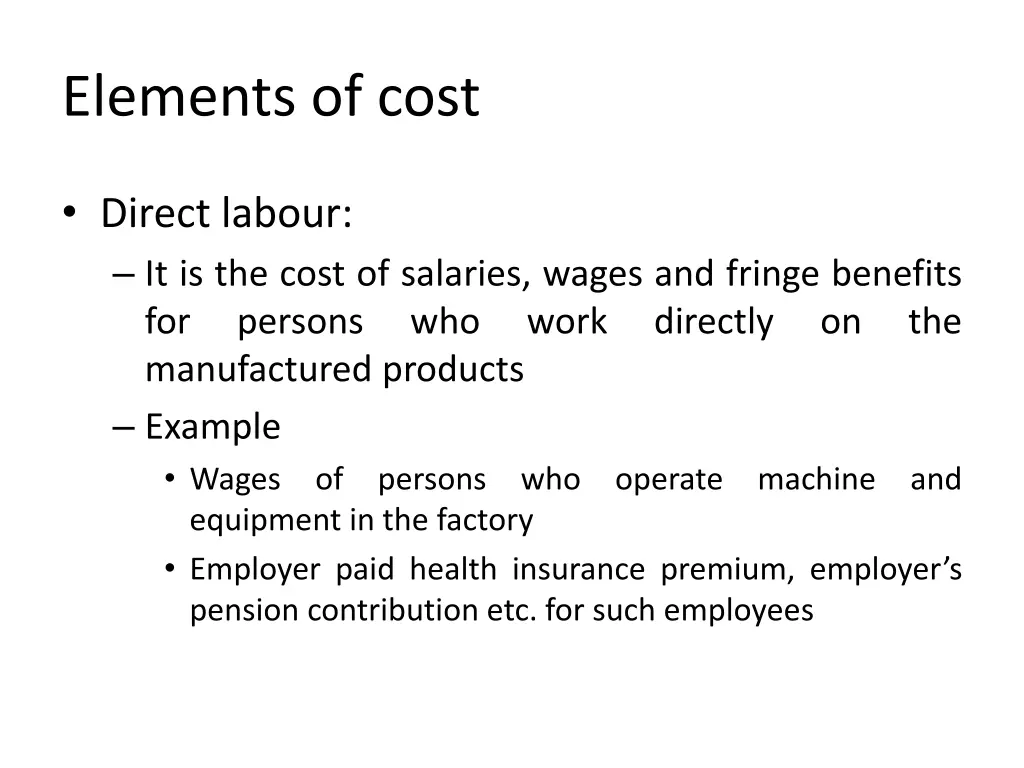 elements of cost 3