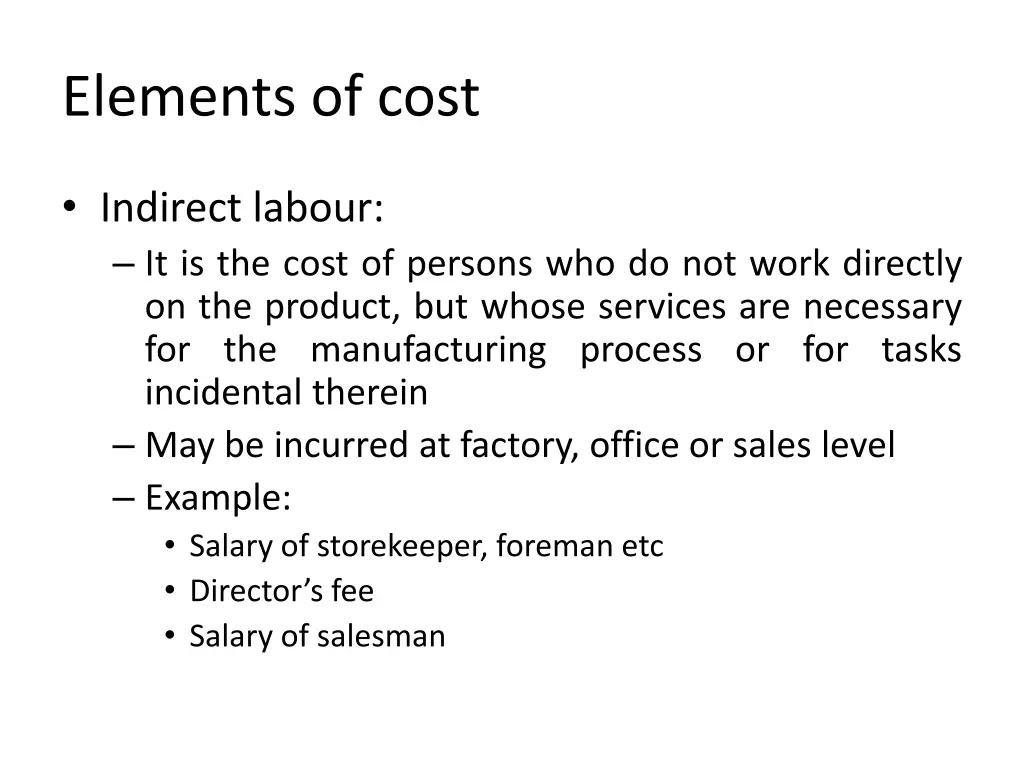 elements of cost 4