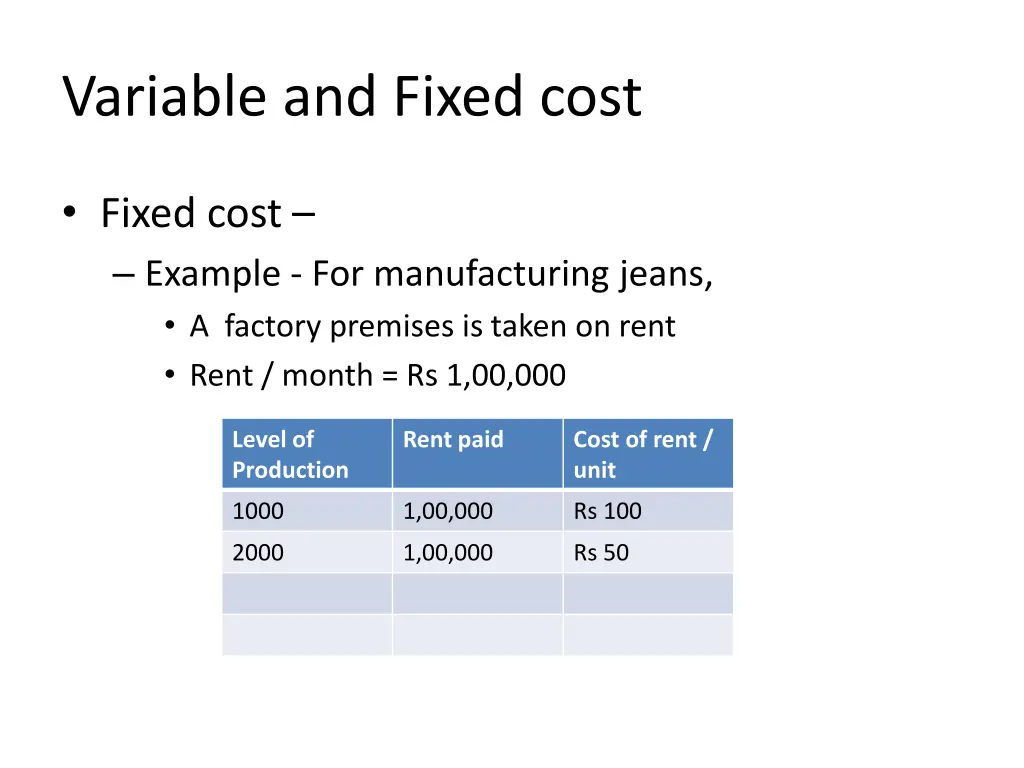 variable and fixed cost 11