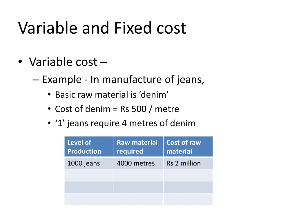 variable and fixed cost 2