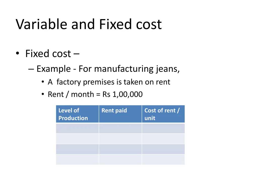 variable and fixed cost 9