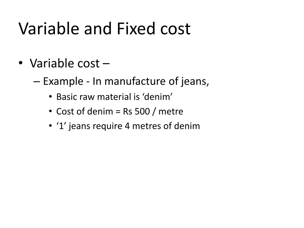 variable and fixed cost