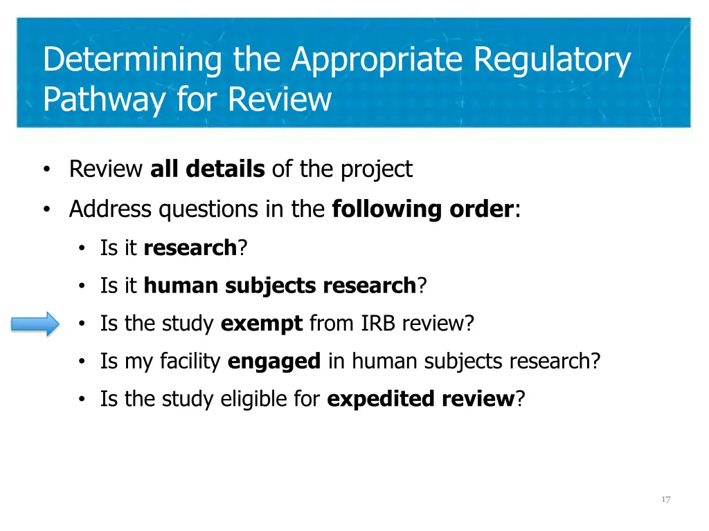 determining the appropriate regulatory pathway 2