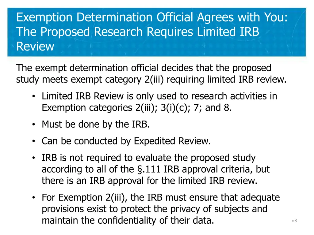 exemption determination official agrees with