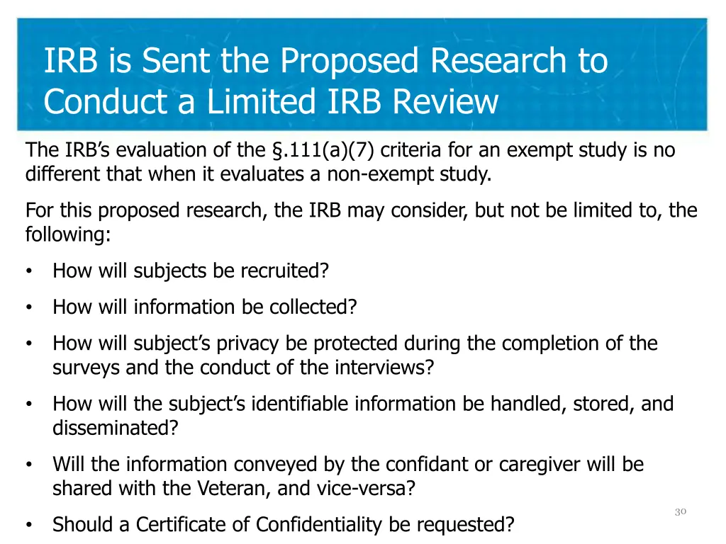 irb is sent the proposed research to conduct 1