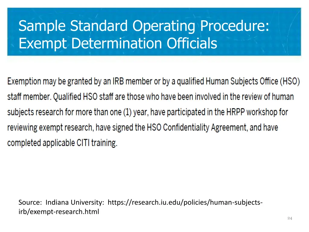 sample standard operating procedure exempt