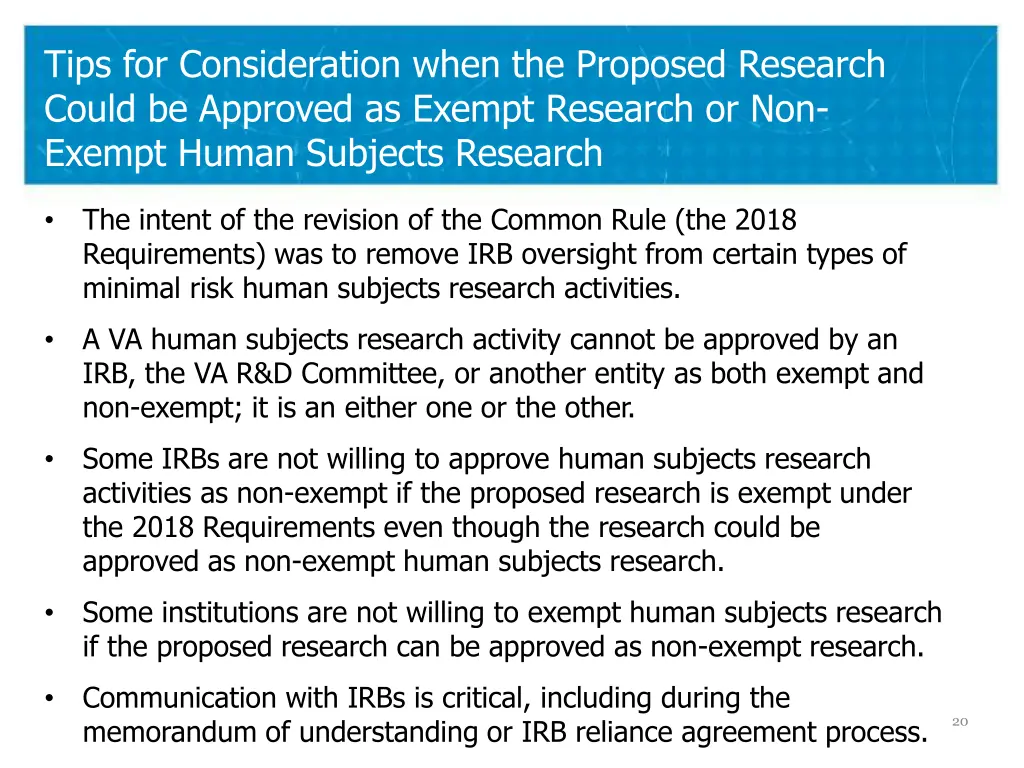 tips for consideration when the proposed research