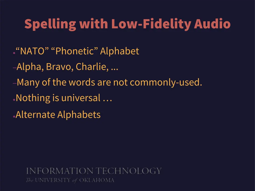 spelling with low fidelity audio 5