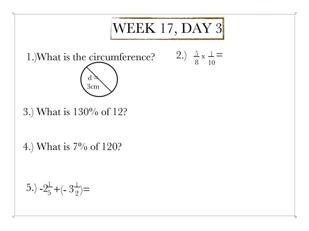 week 17 day 3