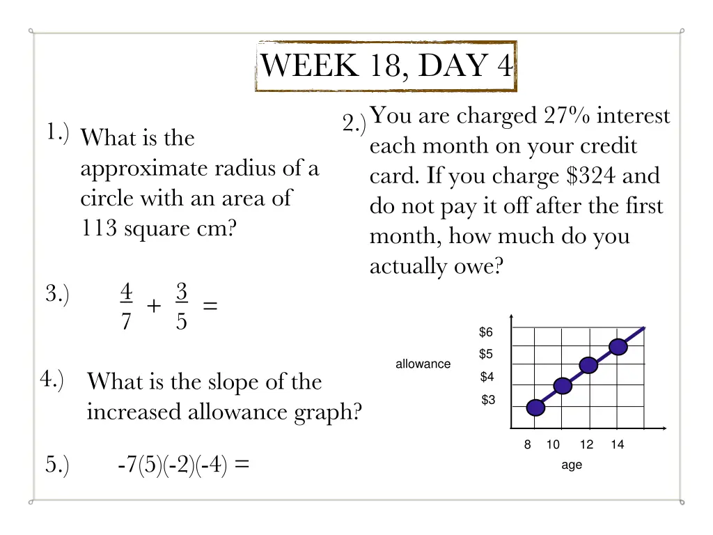 week 18 day 4