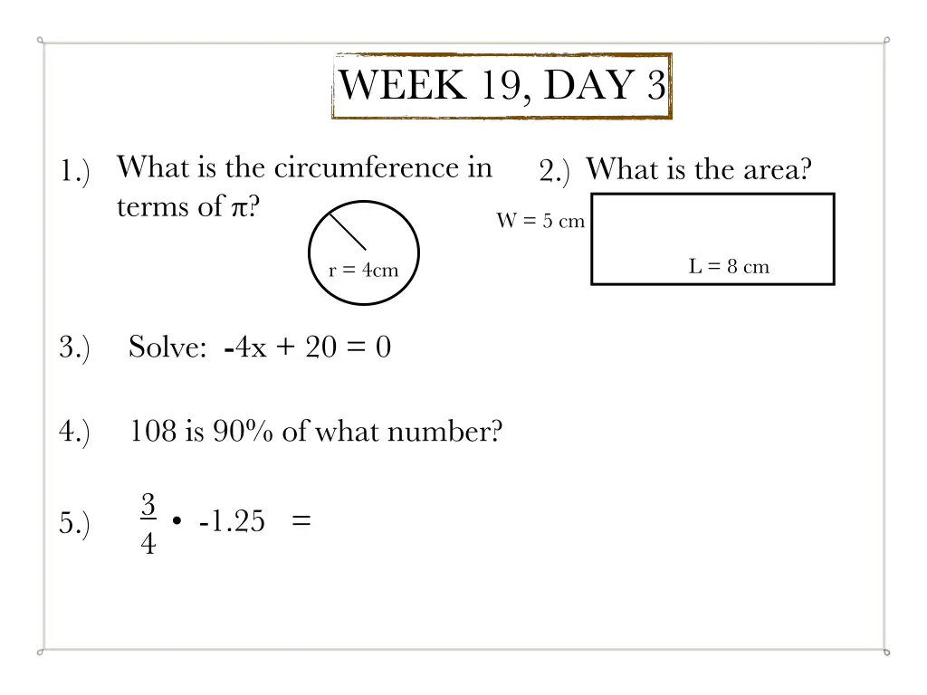 week 19 day 3