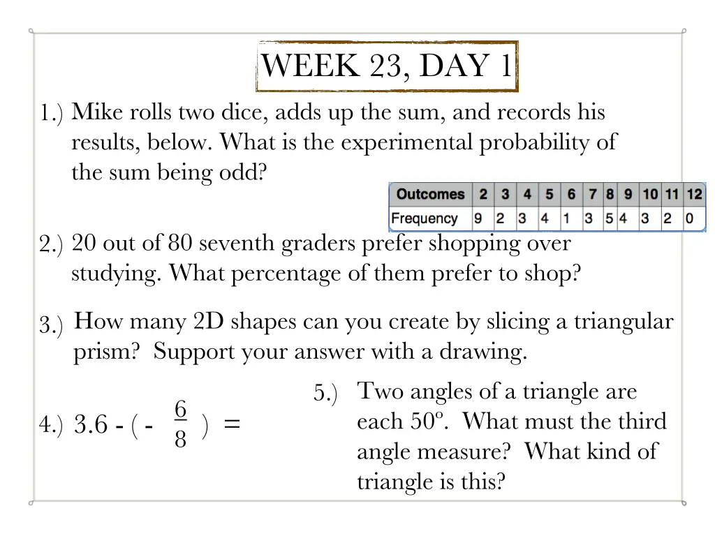 week 23 day 1