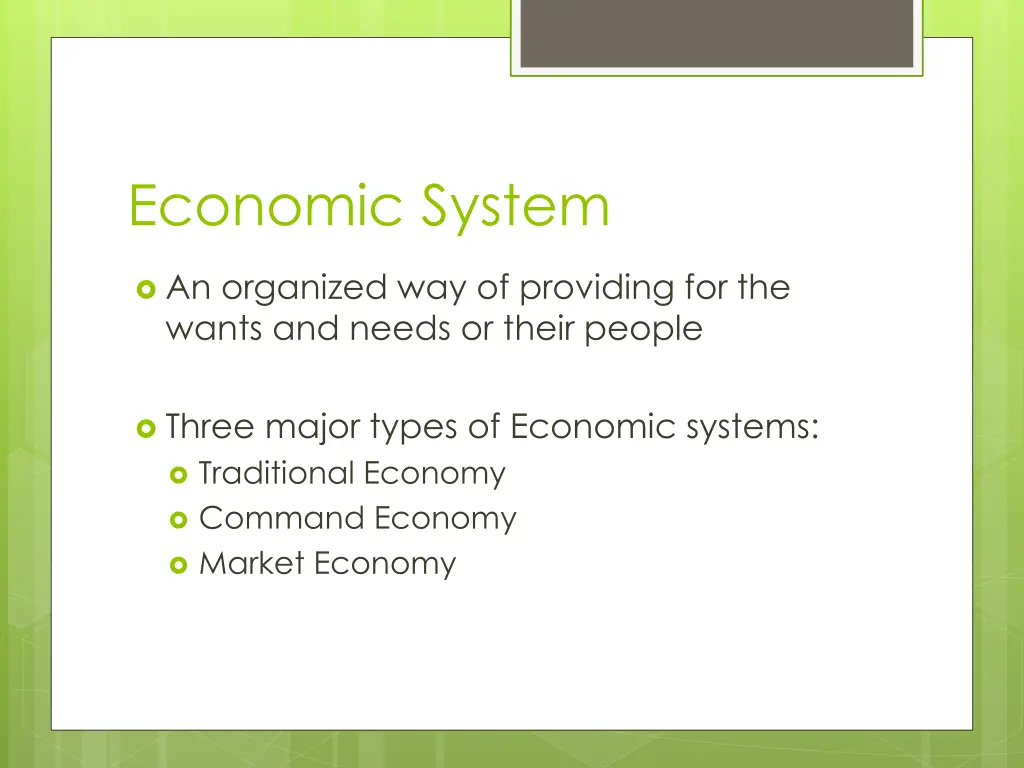 economic system