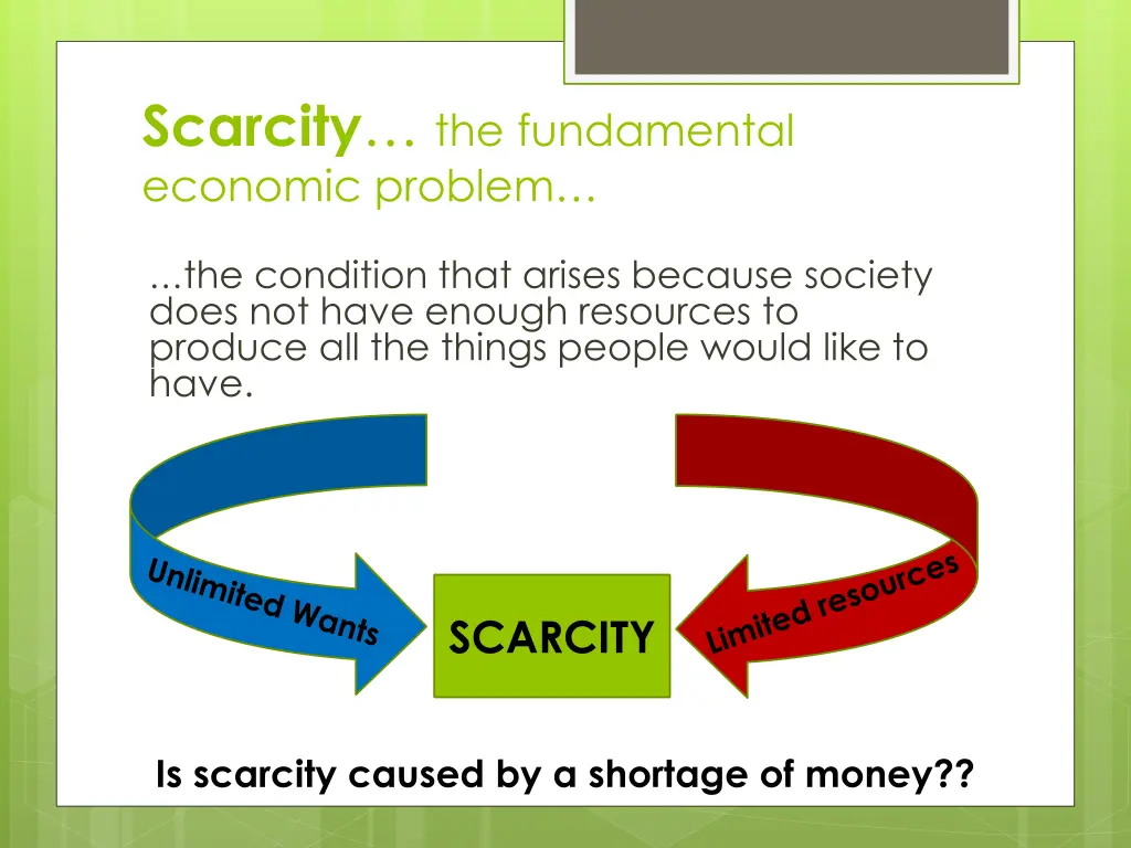 scarcity the fundamental economic problem