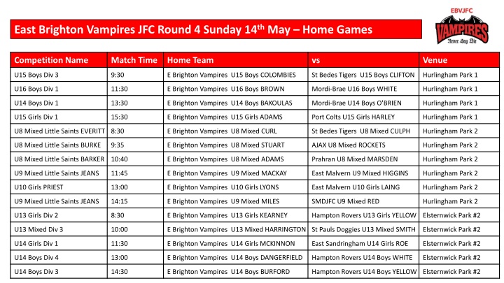 east brighton vampires jfc round 4 sunday