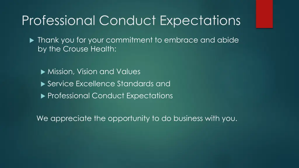 professional conduct expectations 3