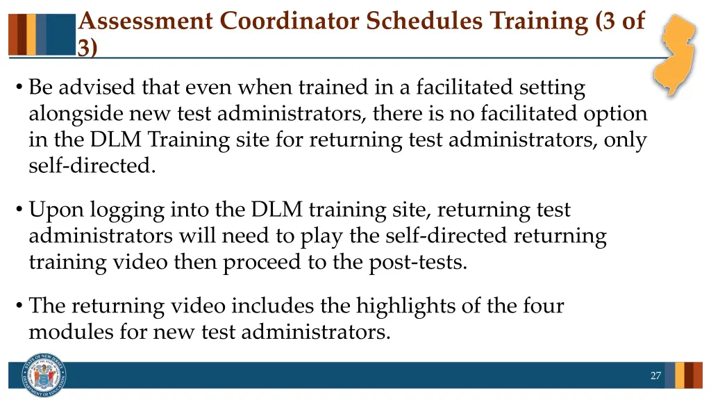 assessment coordinator schedules training 2