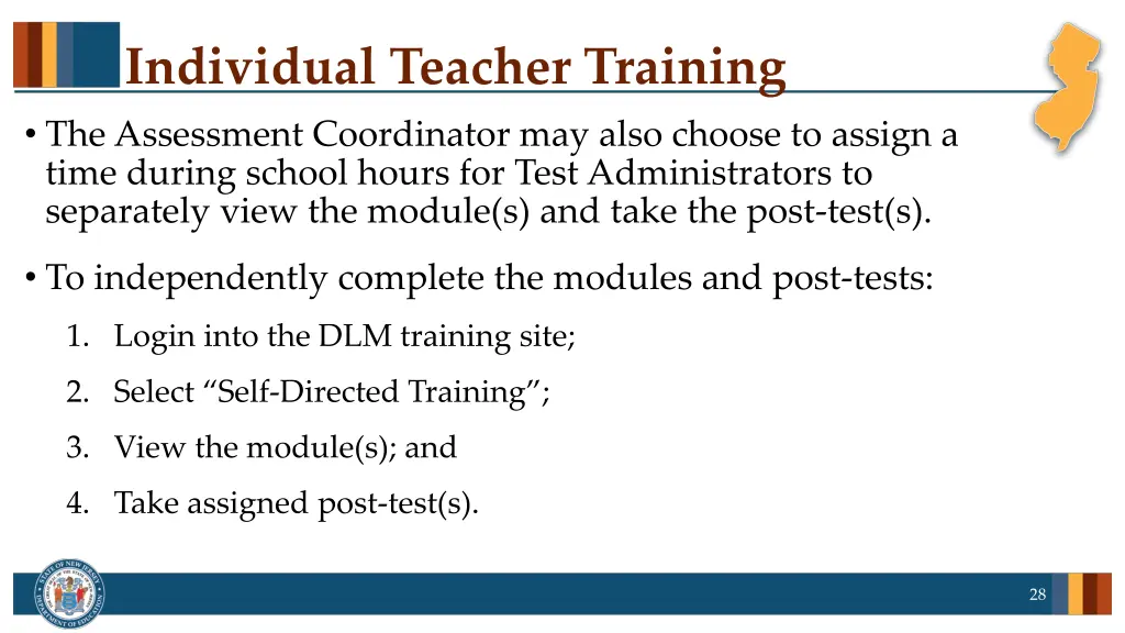 individual teacher training the assessment