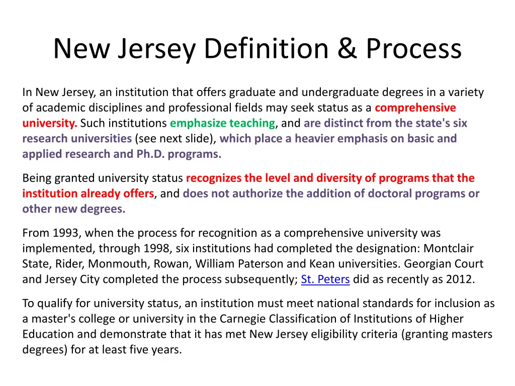 new jersey definition process