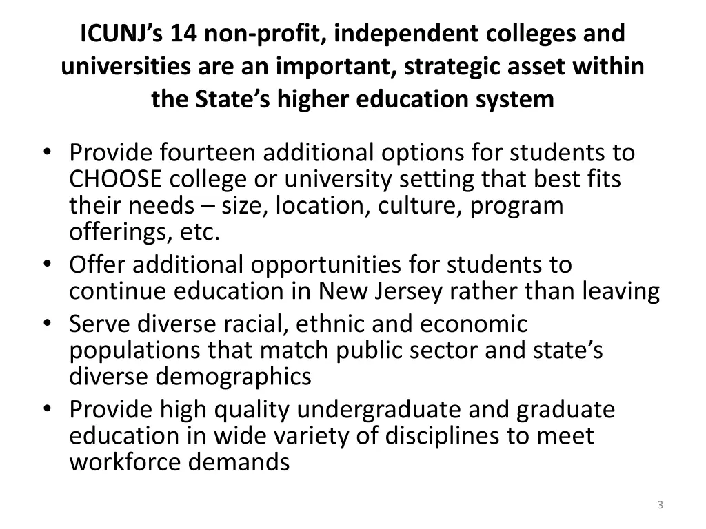 icunj s 14 non profit independent colleges