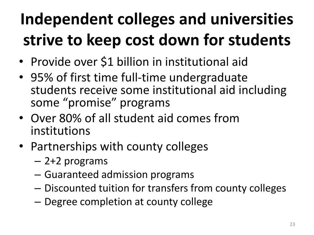 independent colleges and universities strive