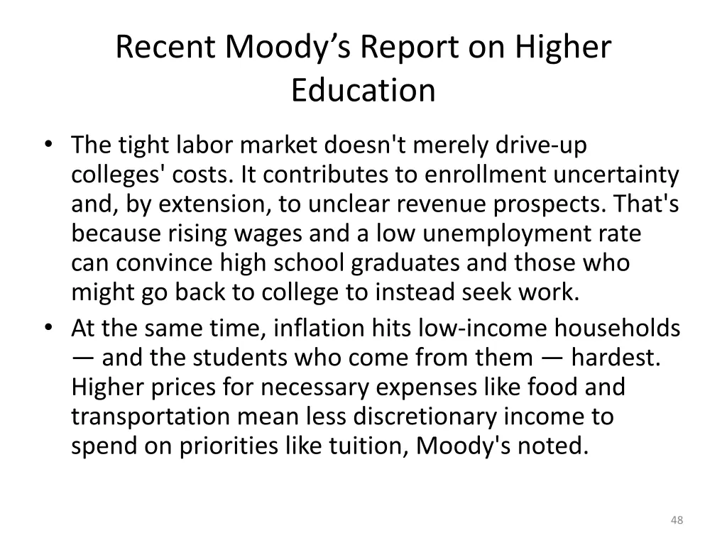 recent moody s report on higher education 1