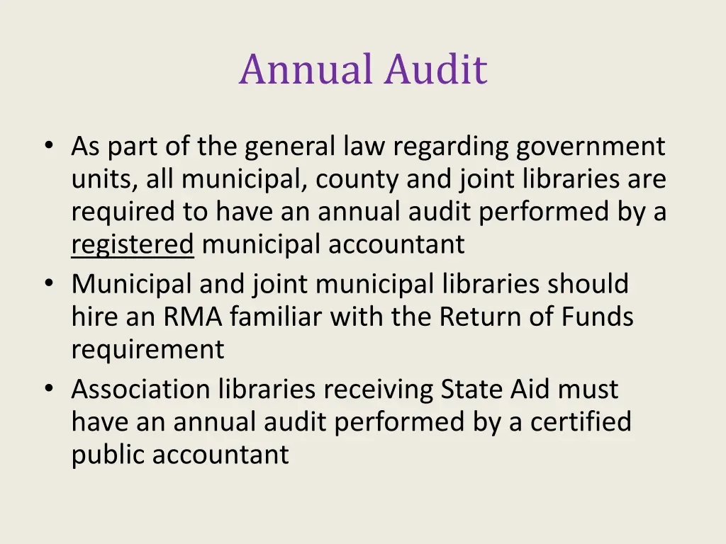 annual audit