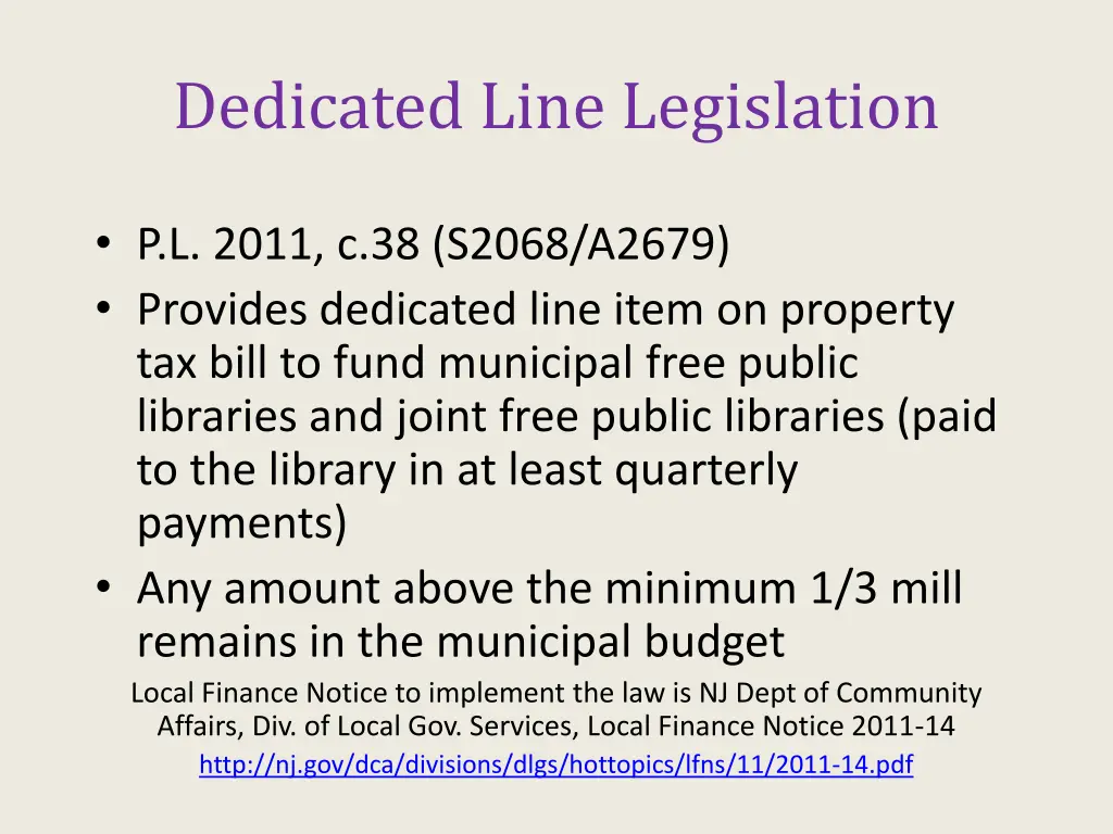 dedicated line legislation