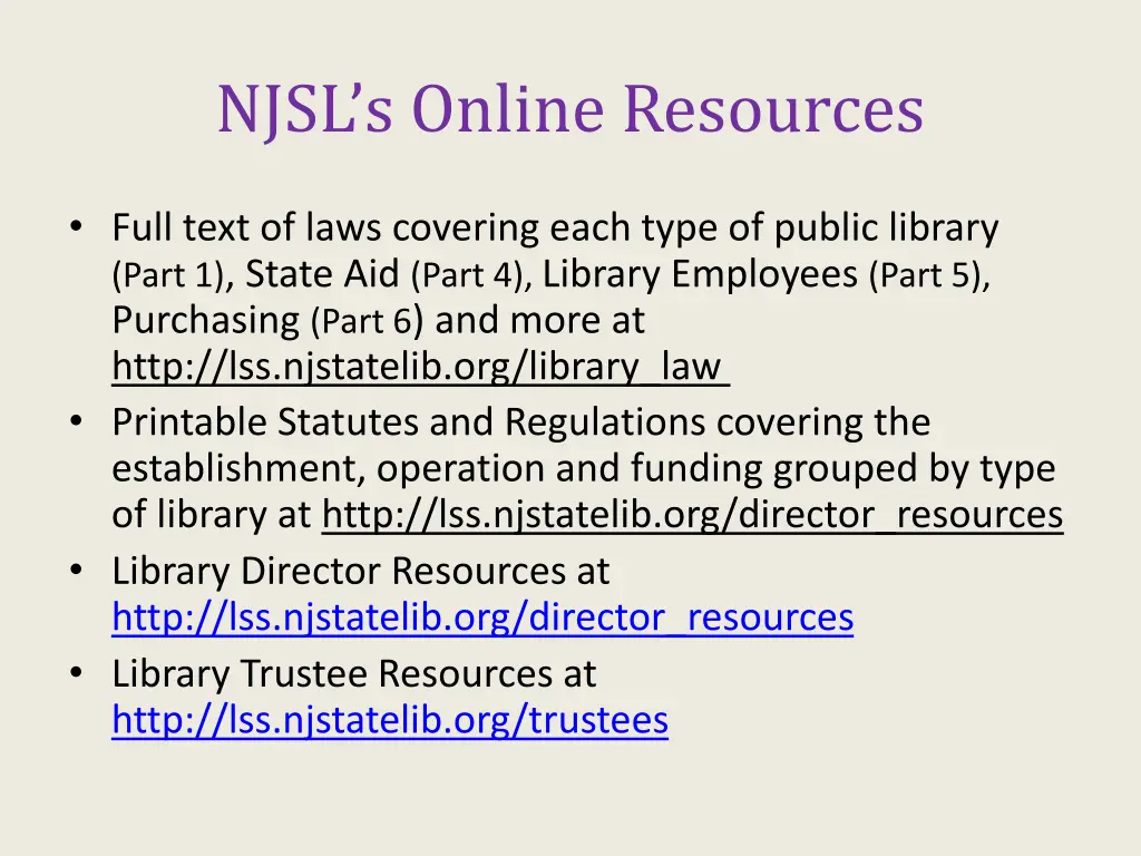 njsl s online resources