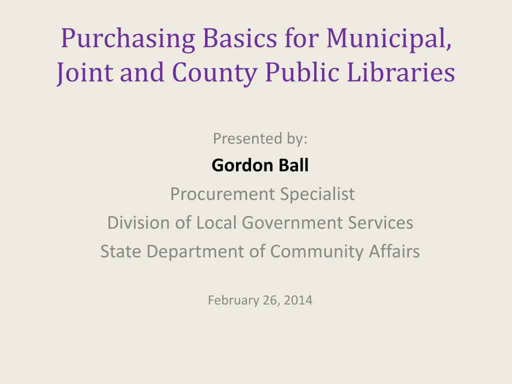 purchasing basics for municipal joint and county