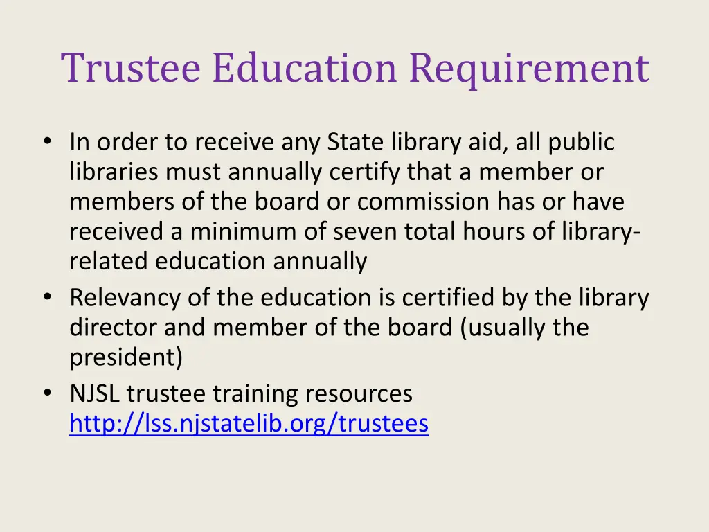 trustee education requirement