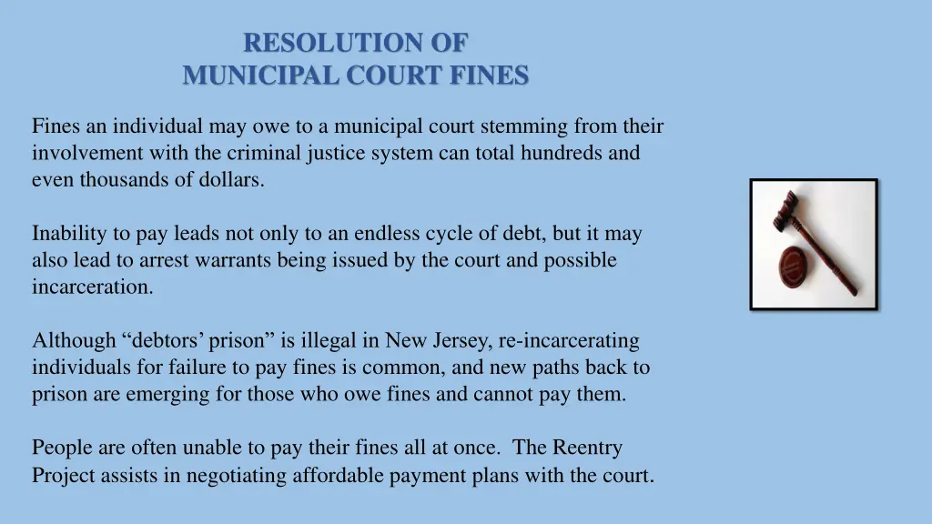 resolution of municipal court fines