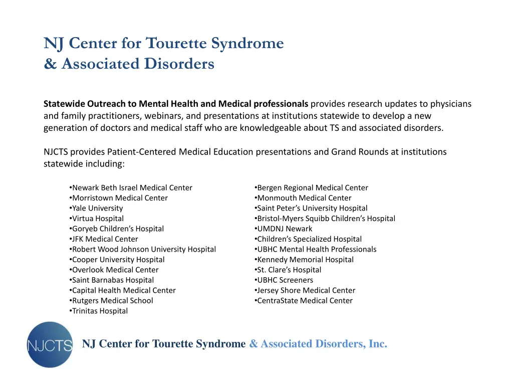 nj center for tourette syndrome associated 4