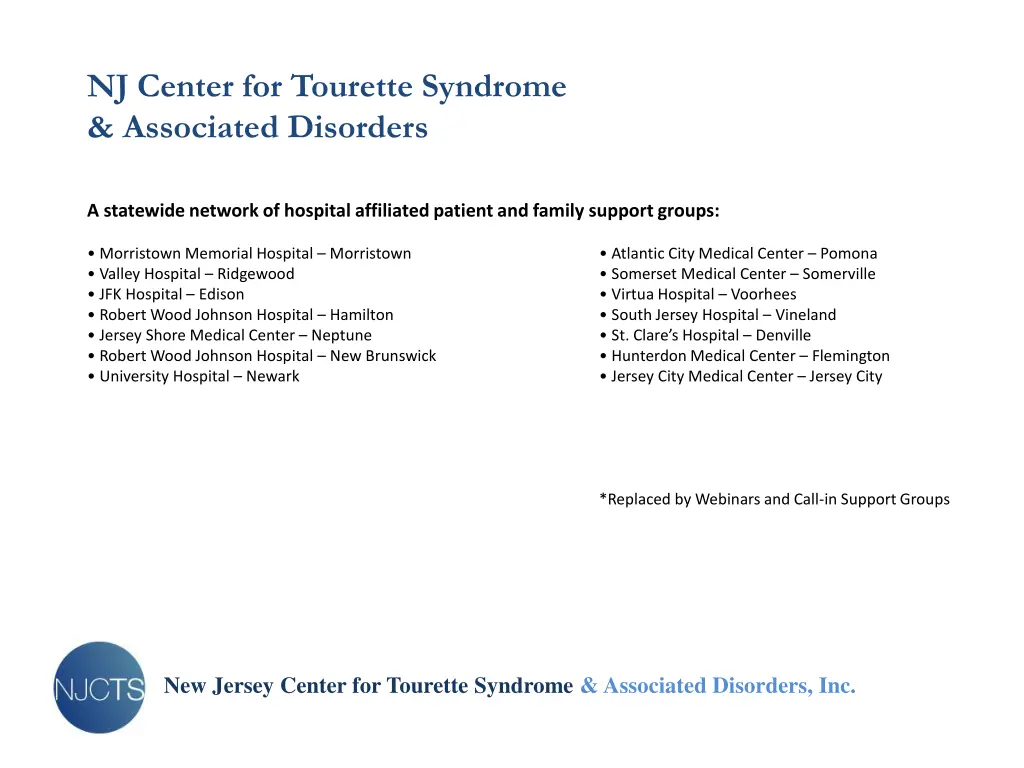 nj center for tourette syndrome associated 6