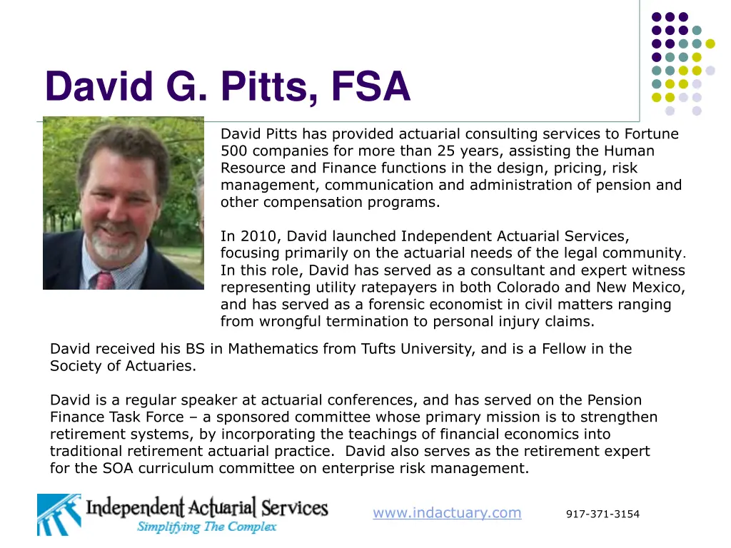 david g pitts fsa