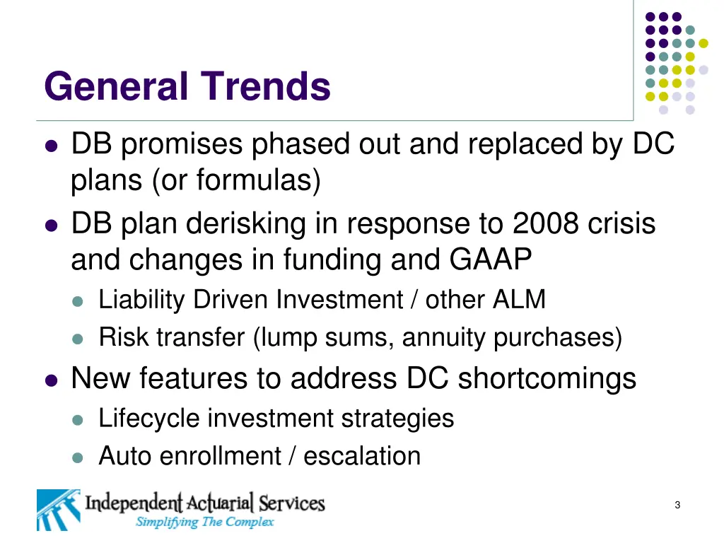 general trends