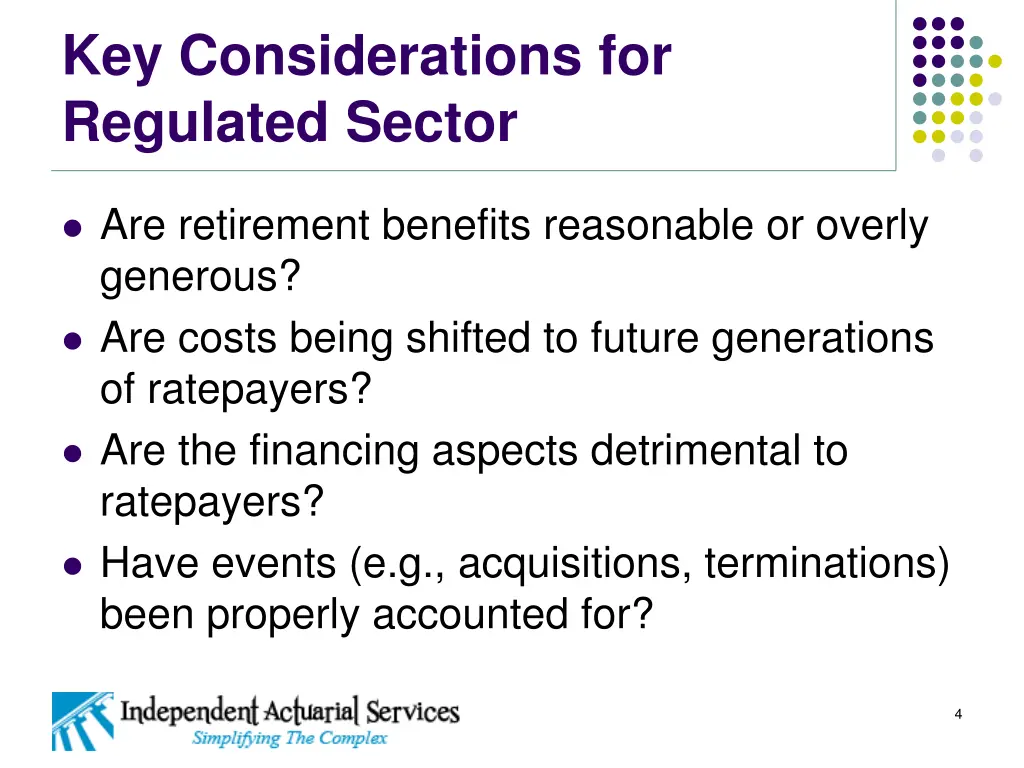 key considerations for regulated sector