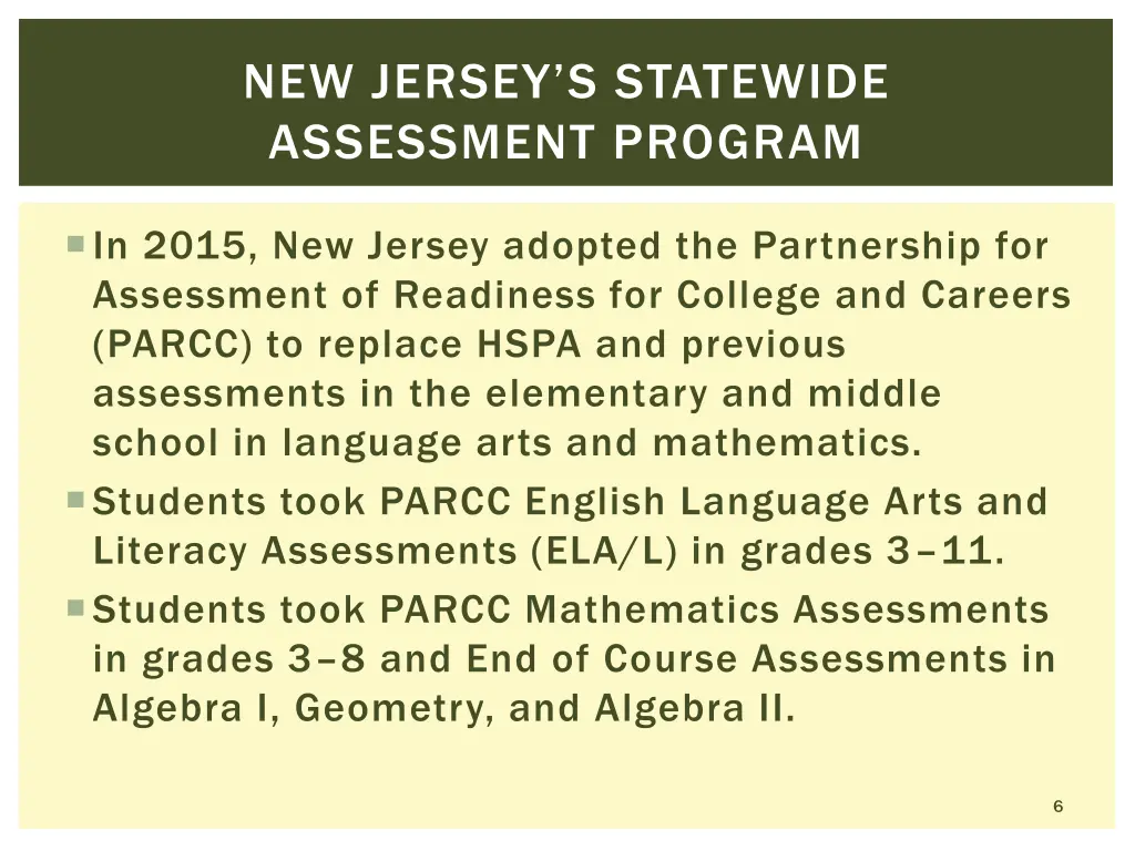 new jersey s statewide assessment program