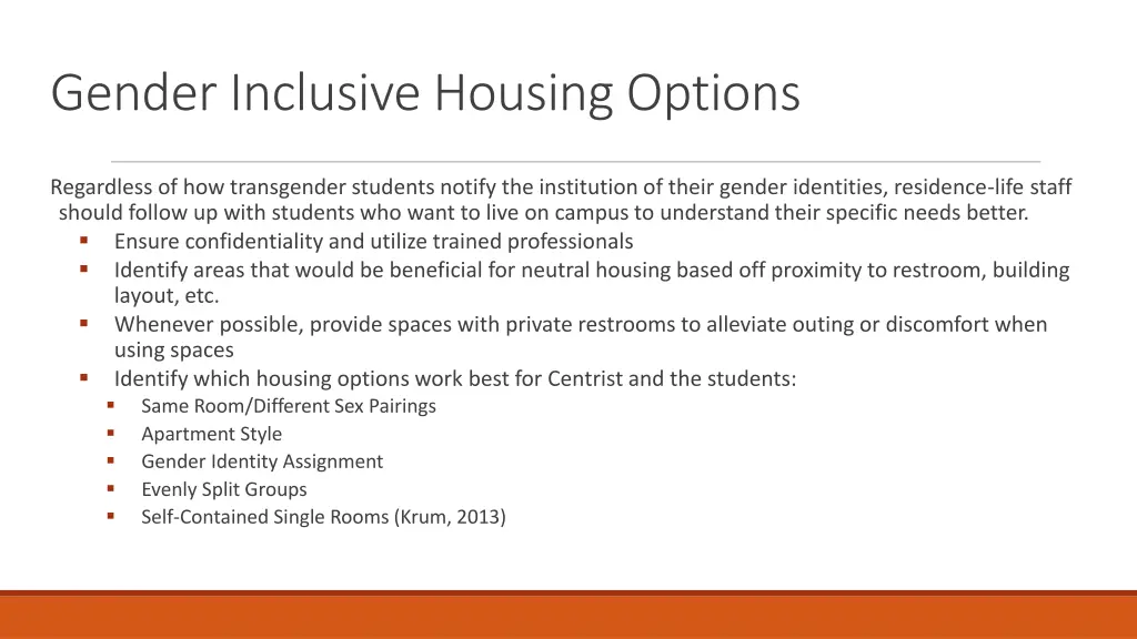 gender inclusive housing options