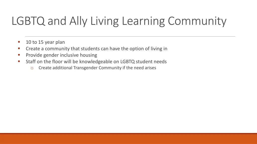 lgbtq and ally living learning community