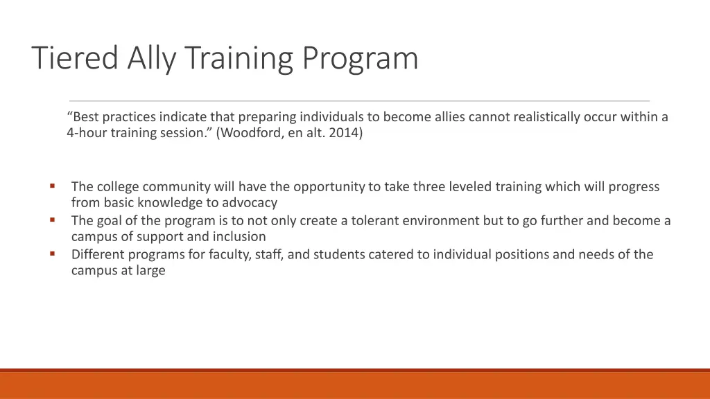 tiered ally training program