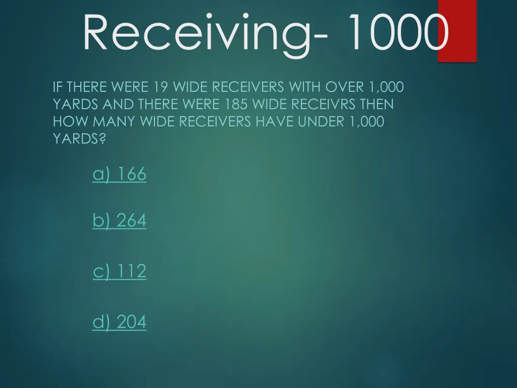 receiving 1000