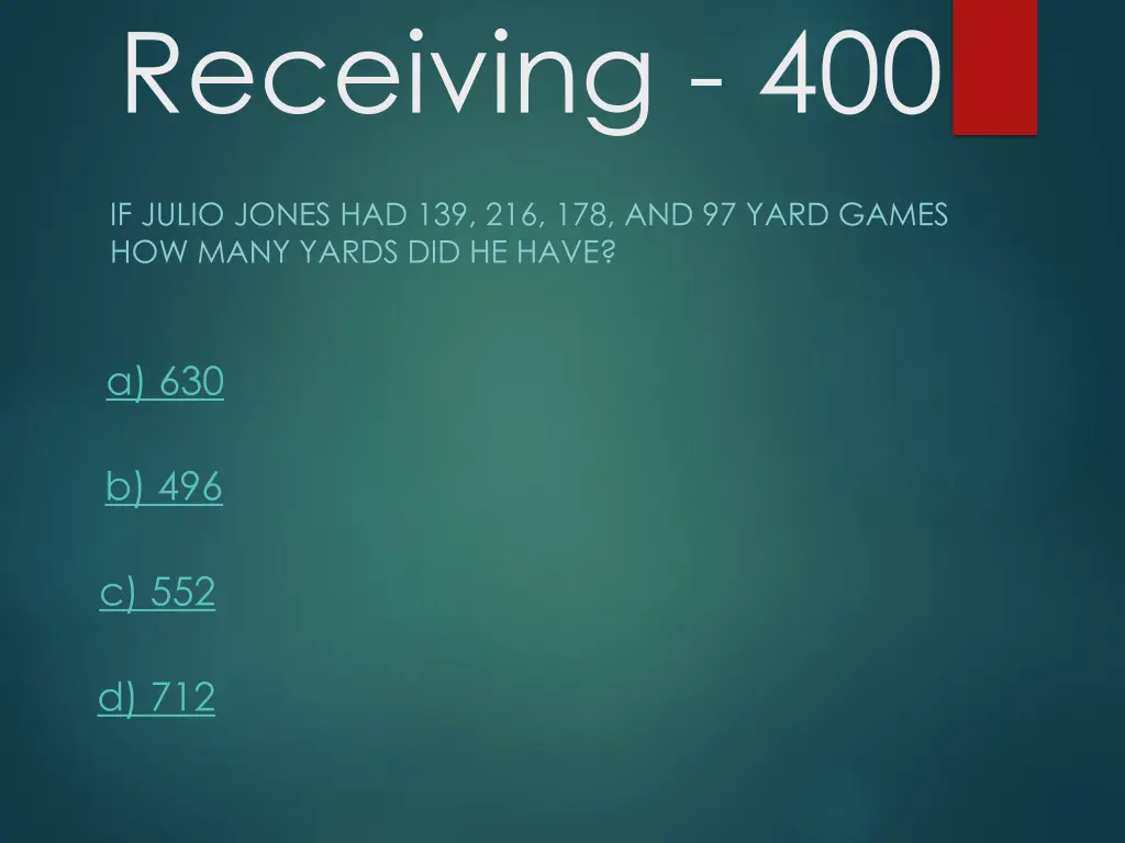 receiving 400