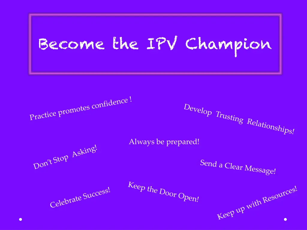 become the ipv champion