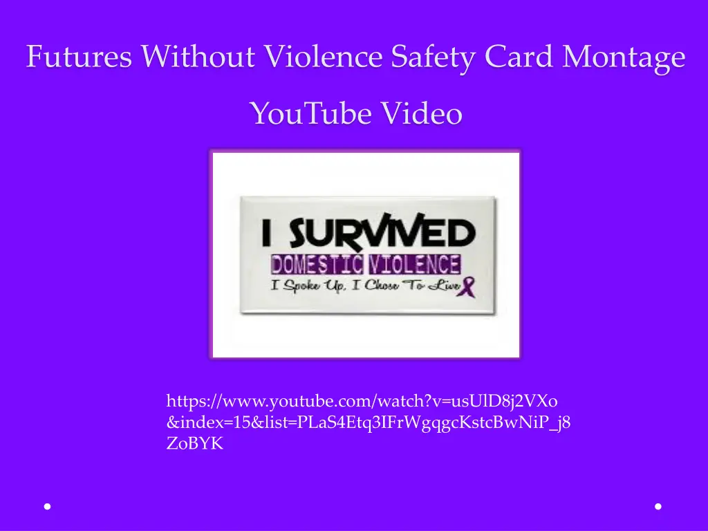 futures without violence safety card montage