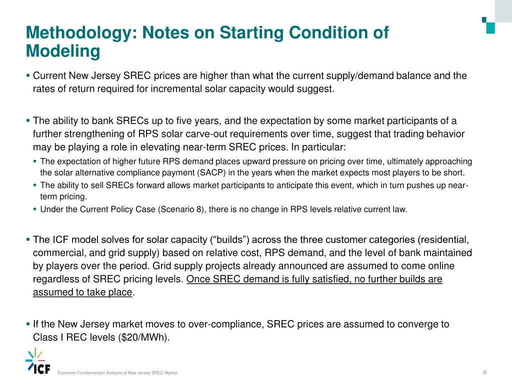 methodology notes on starting condition